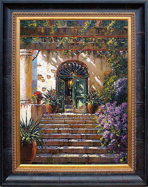 Bob pejman - Green Door Villa LeScalle Capri Original Oil
